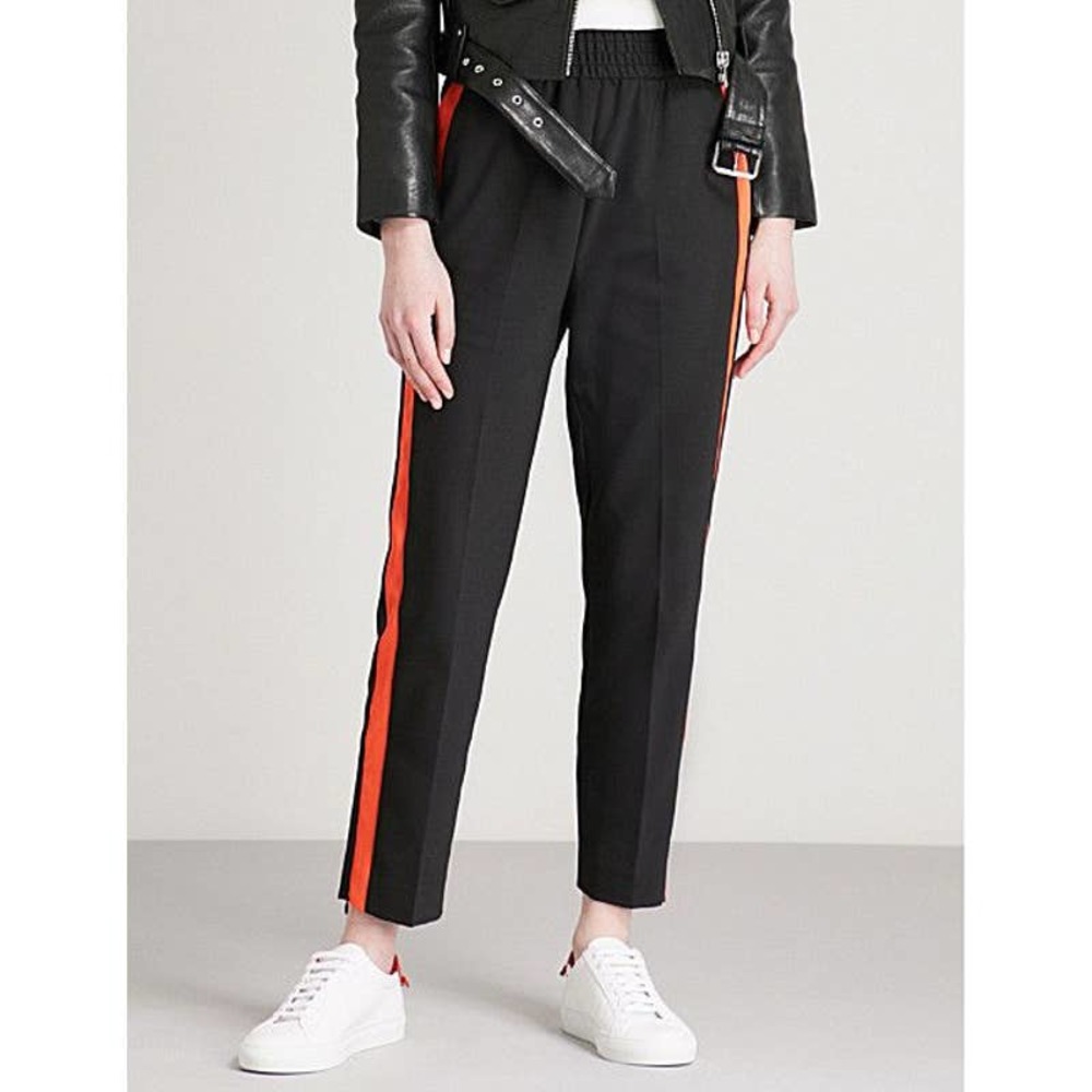 Maje Pensee Black Pants Orange Side Stripe Size 1 / Small
